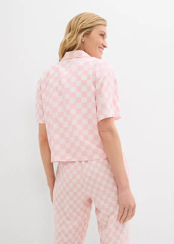 Kortärmad blus, rutig, bonprix