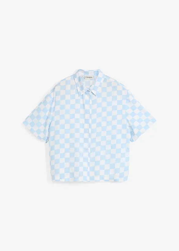 Kortärmad blus, rutig, bonprix