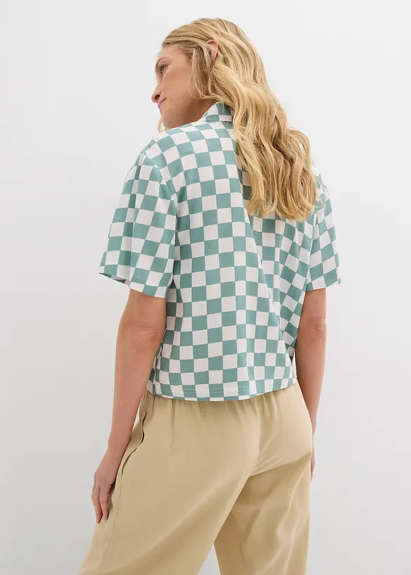 Kortärmad blus, rutig, bonprix