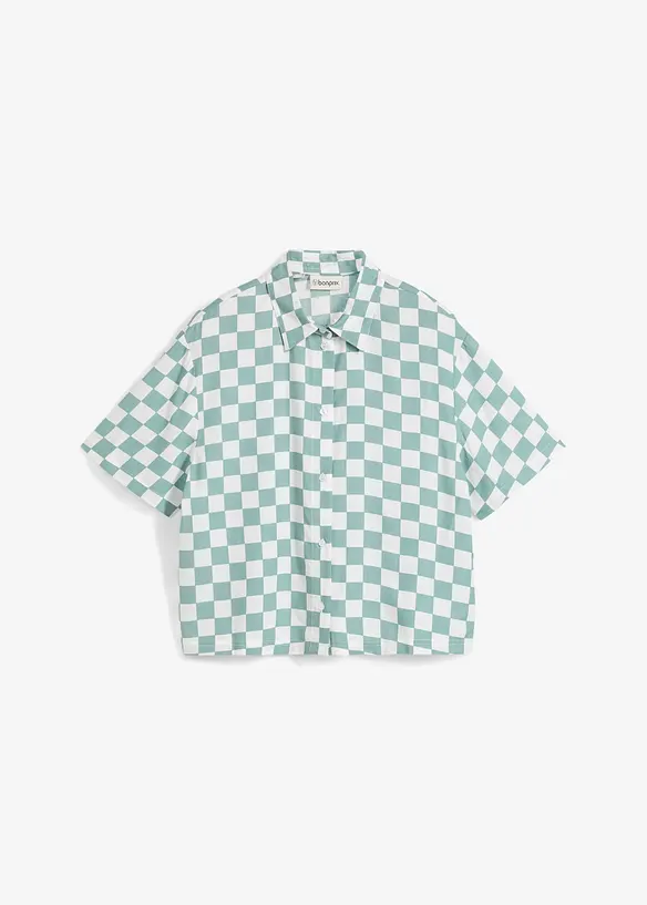 Kortärmad blus, rutig, bonprix