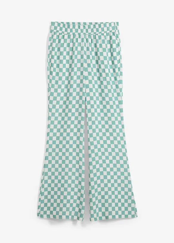 Rutig vid byxa av viskos med mjukt fall, bonprix