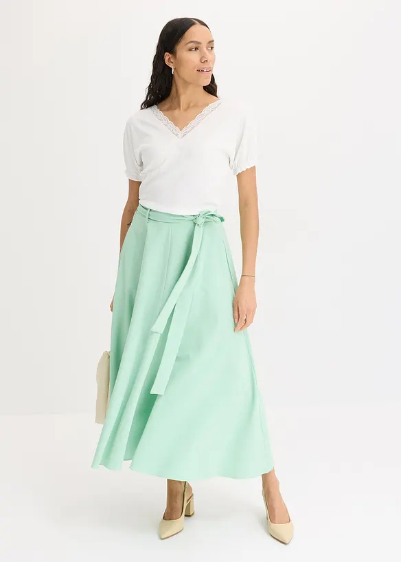 Kjol i glansigt material, bonprix