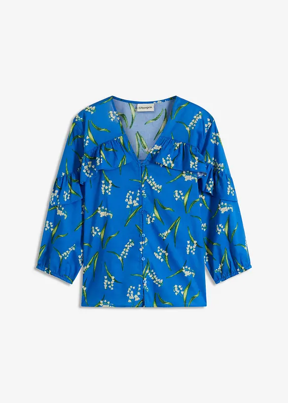 Mönstrad blus av ren bomull, bonprix