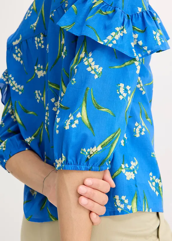 Mönstrad blus av ren bomull, bonprix