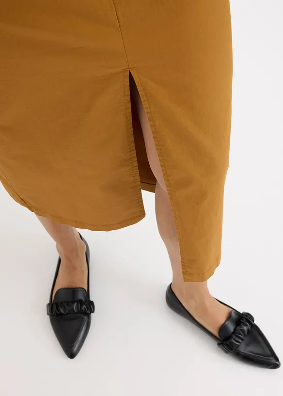 Lång kjol med slits, bonprix