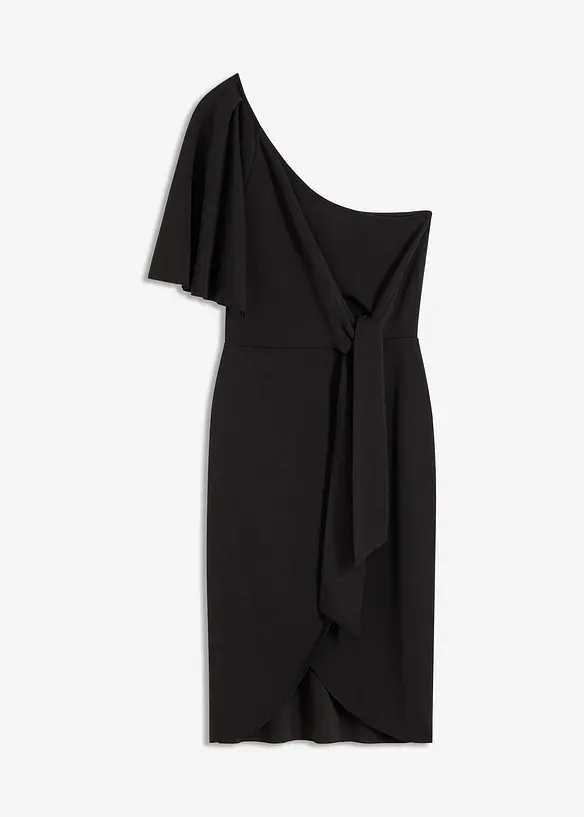 One shoulder-klänning med rynk, bonprix