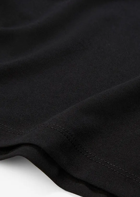 Topp i mjuk materialmix med lätt draperad ringning, bonprix