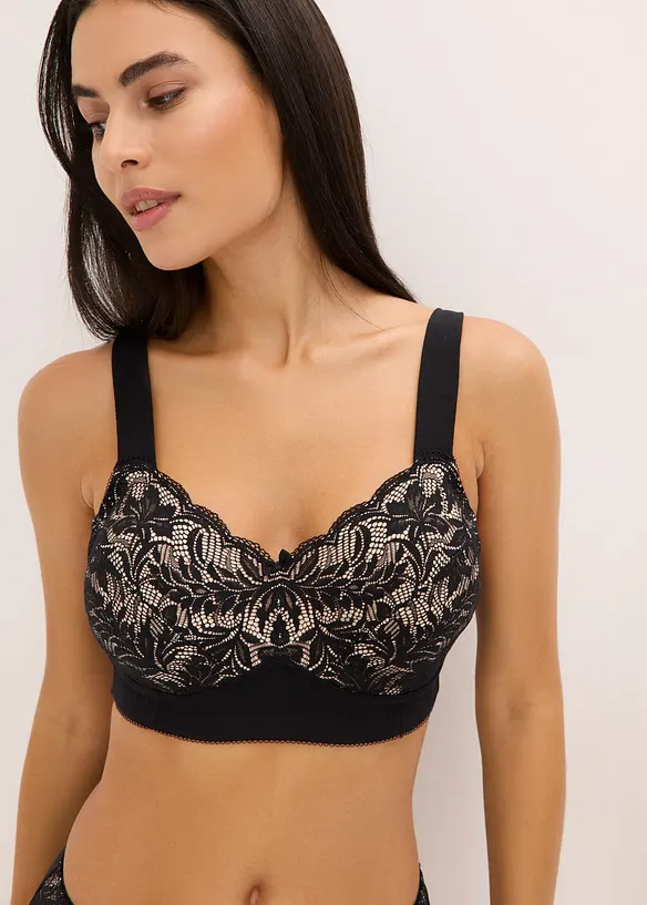 Bralette med ekologisk bomull och spets, bonprix