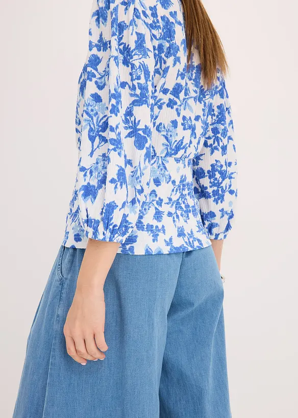 Smockad topp, bonprix