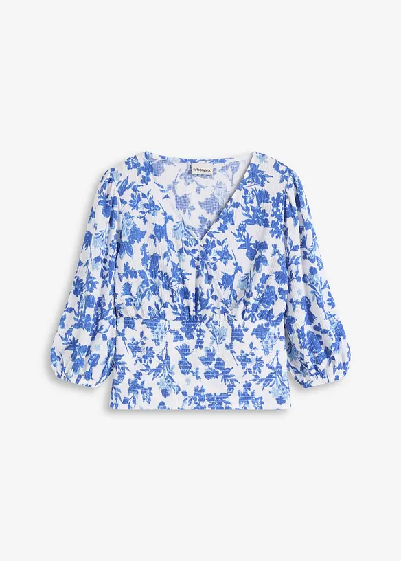 Smockad topp, bonprix