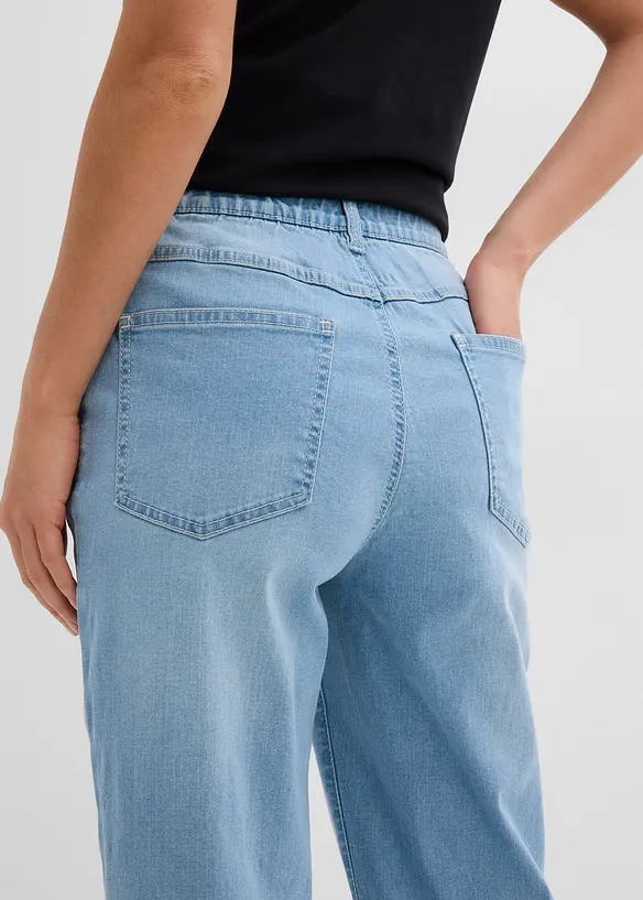 Straight Jeans High Waist, med slits, bonprix