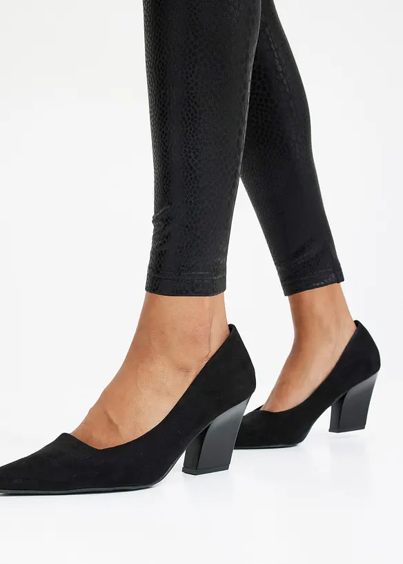 Glansiga leggings i skinnimitation, bonprix