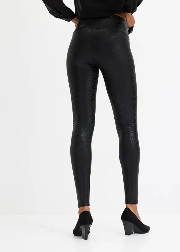 Glansiga leggings i skinnimitation, bonprix