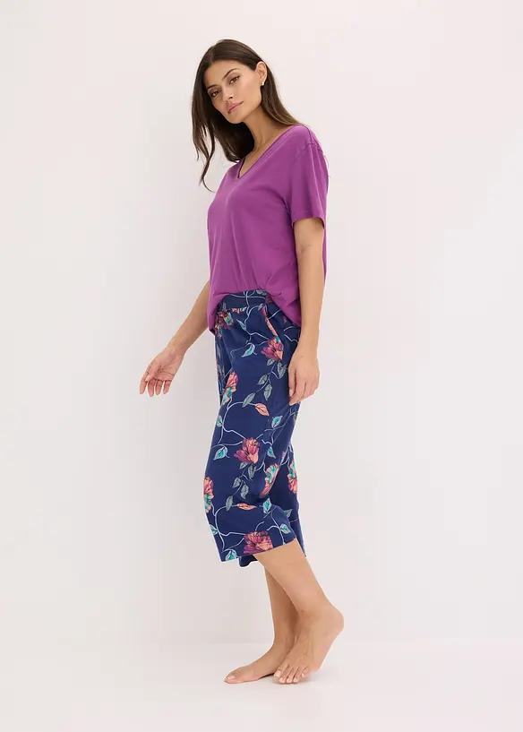 Pyjamasbyxa i culottemodell med sidfickor, med viskos, bonprix