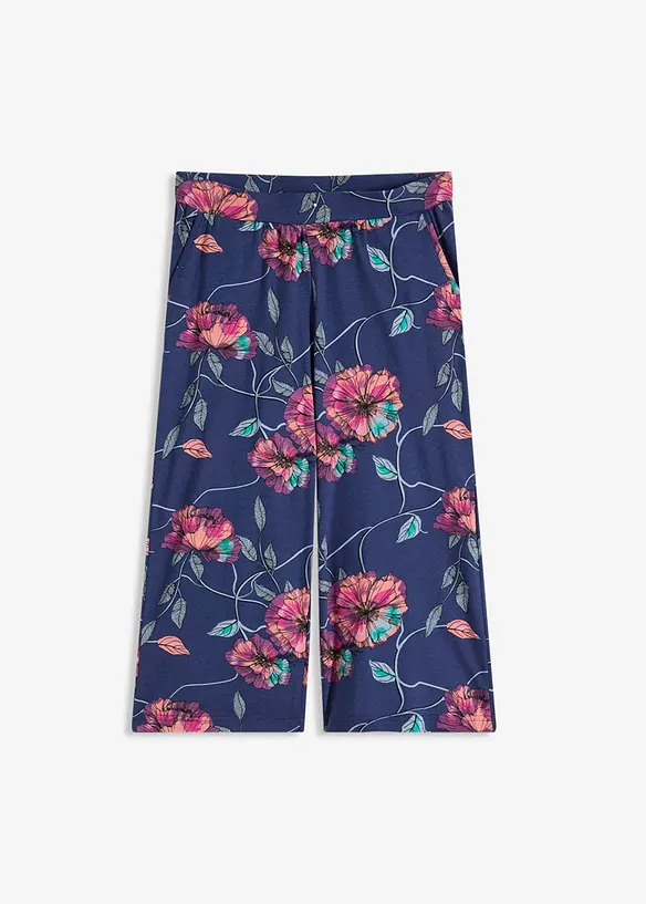 Pyjamasbyxa i culottemodell med sidfickor, med viskos, bonprix
