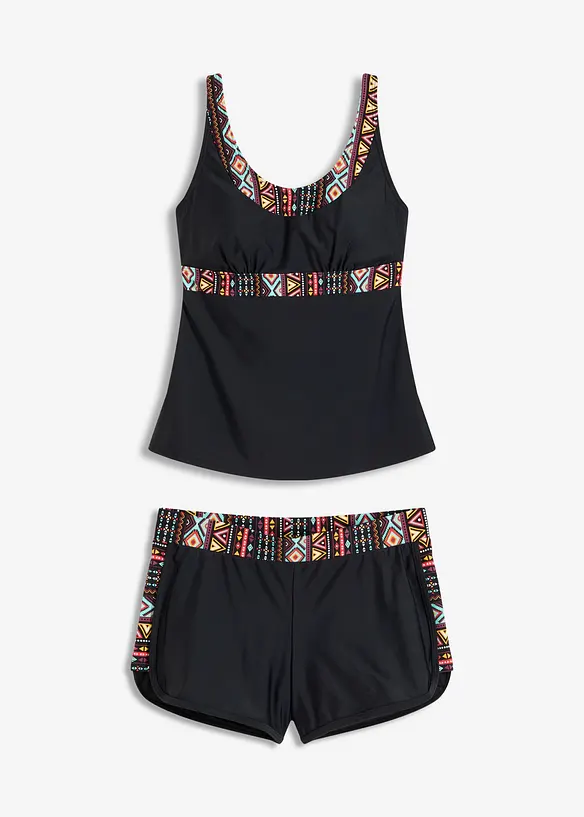 Lång tankini (2 delar) med badshorts, bonprix