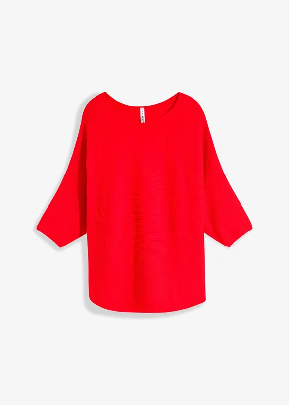 Ribbstickad oversizetröja i viskosmix, bonprix