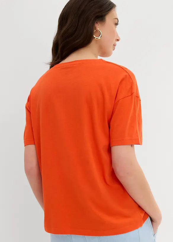 T-shirt med spetsdetalj, bonprix