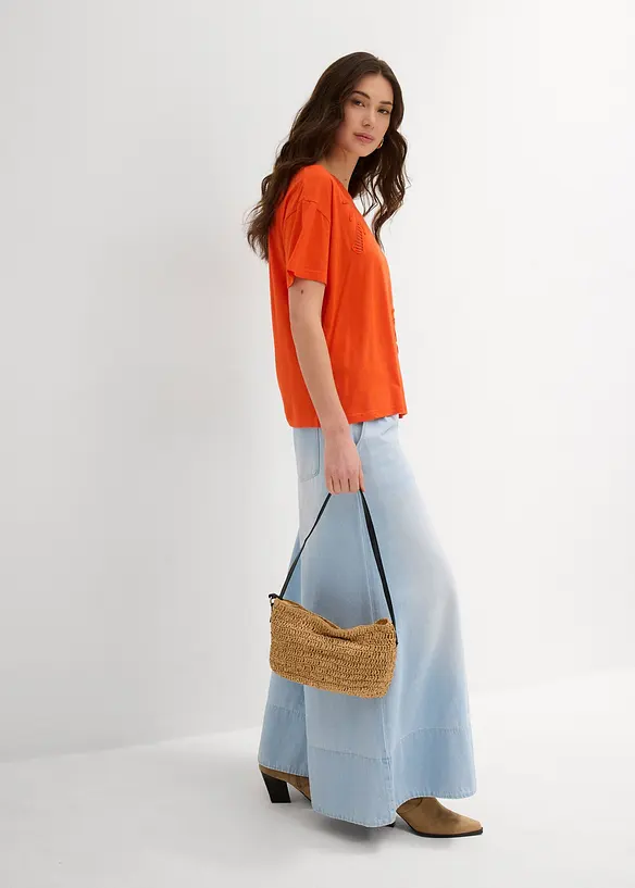 T-shirt med spetsdetalj, bonprix