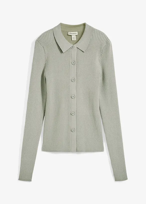 Finstickad kofta av viskosmix, bonprix