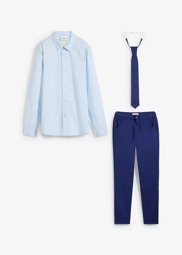 Chinos, skjorta och slips (3 delar), bonprix
