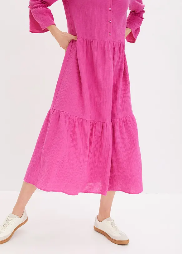 Maxiklänning i muslin, bonprix