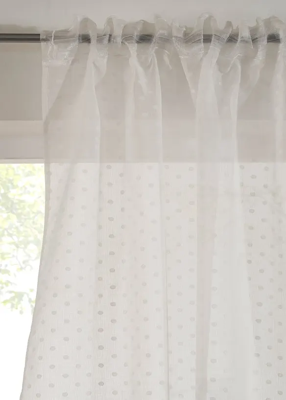 Gardin med jacquardprickar (1-pack), bonprix