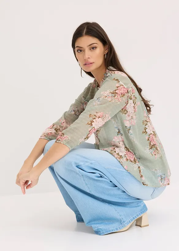 Mönstrad chiffongtunika, bonprix