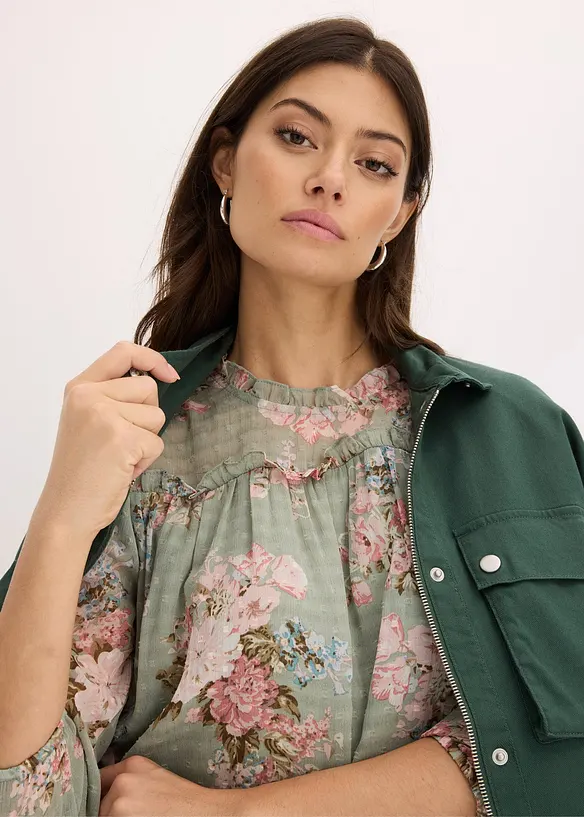 Mönstrad chiffongtunika, bonprix