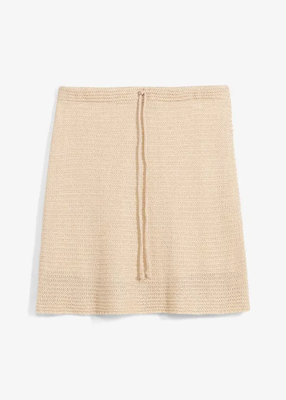 Fodrad minikjol med hålspets, bonprix