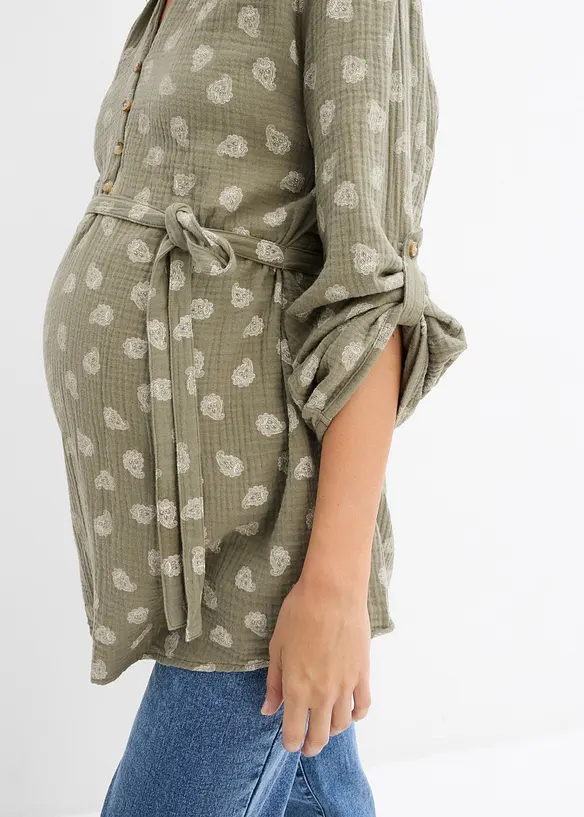 Mamma-/amningsblus i ren bomullsmuslin, bonprix
