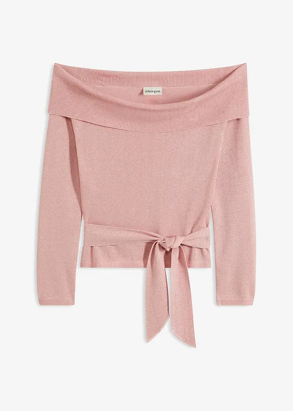 Kort off shoulder-tröja, bonprix