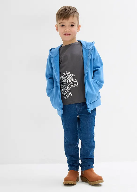 Långärmad T-shirt i ren ekologisk bomull för barn, bonprix