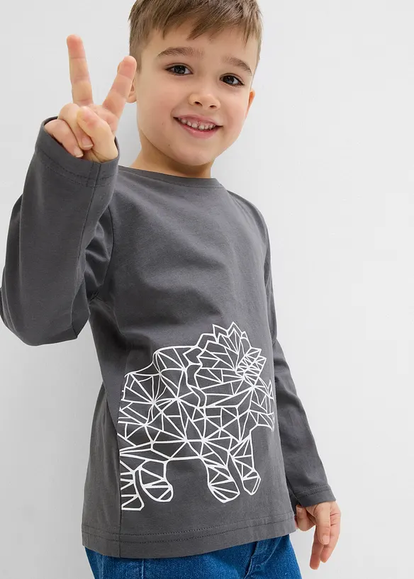 Långärmad T-shirt i ren ekologisk bomull för barn, bonprix