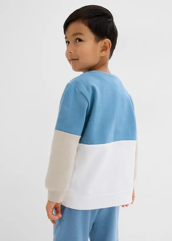 Sweatshirt med ficka i mjuk bomullsmix för barn, bonprix
