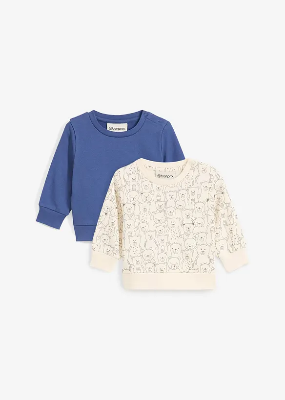 Sweatshirt i ekologisk bomull (2-pack), bonprix