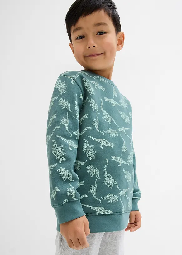Sweatshirt med huva i mjuk bomullsmix för barn, bonprix