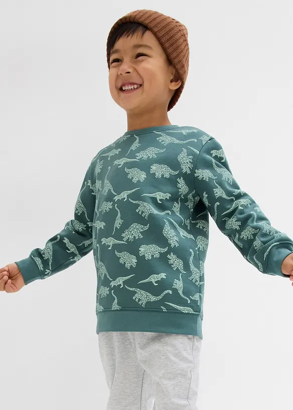 Sweatshirt med huva i mjuk bomullsmix för barn, bonprix