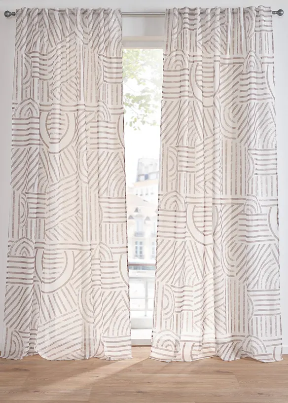 Gardin med grafiskt mönster (1-pack), bonprix