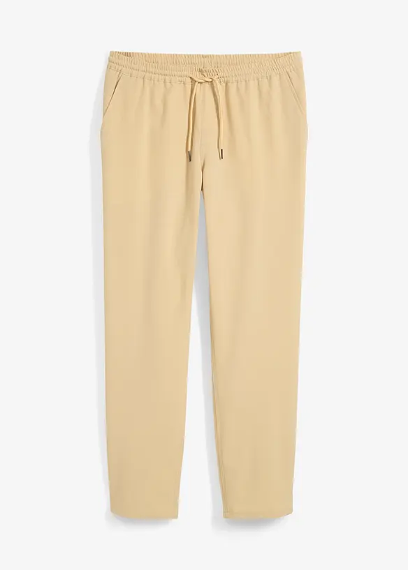 Stretchig dra på-byxa med raka ben, Relaxed Fit, bonprix