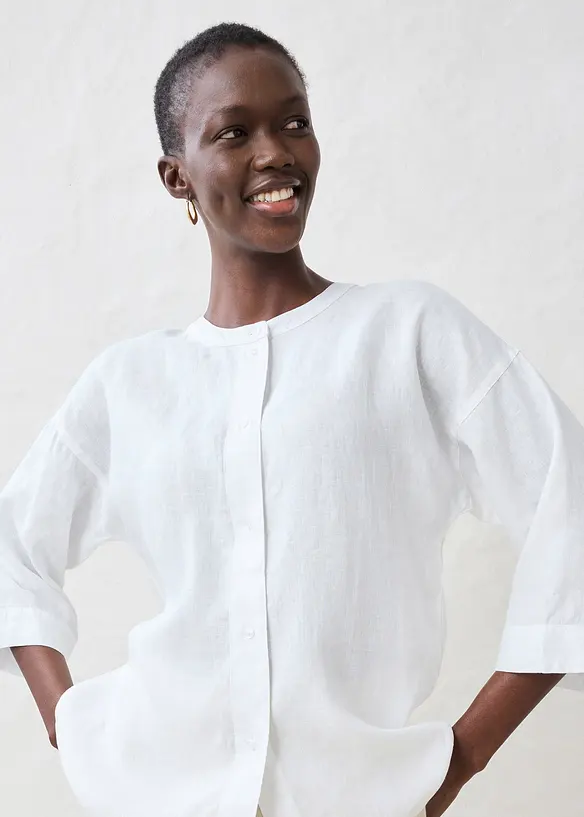 Oversizeblus i rent linne, bonprix