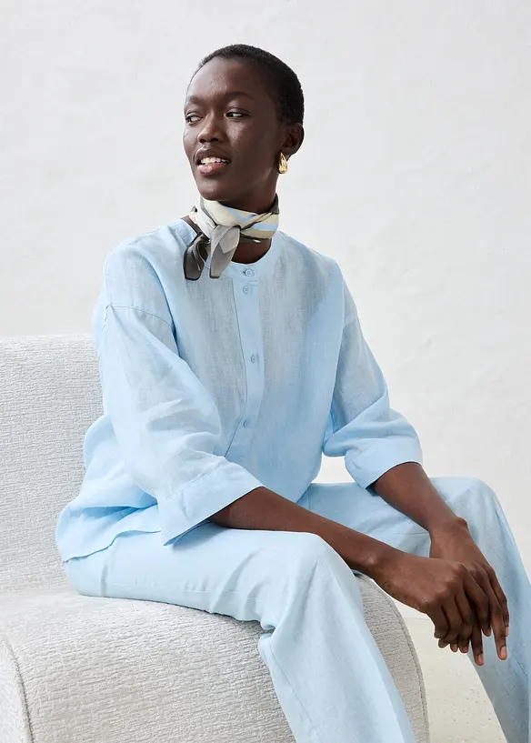 Oversizeblus i rent linne, bonprix