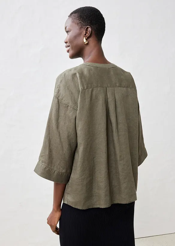 Oversizeblus i rent linne, bonprix