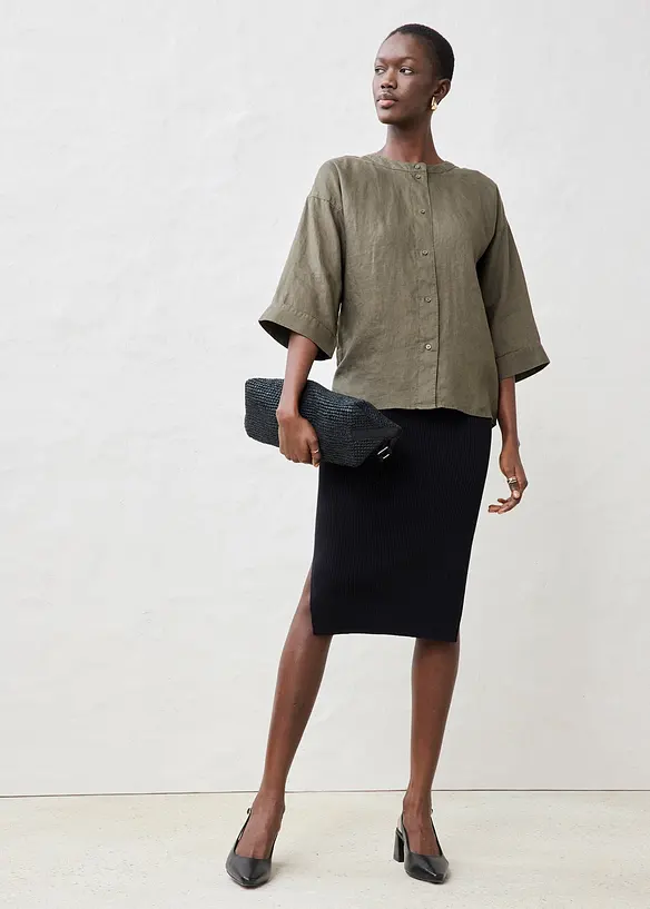 Oversizeblus i rent linne, bonprix