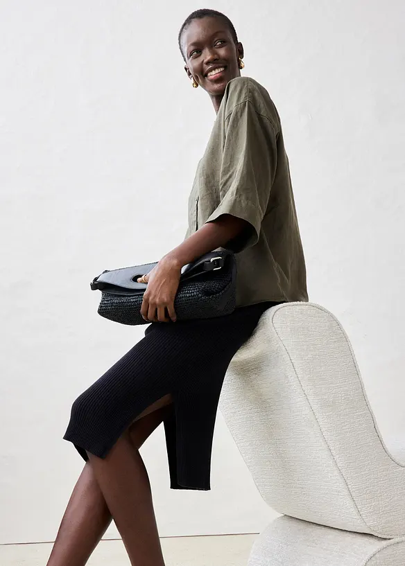Oversizeblus i rent linne, bonprix