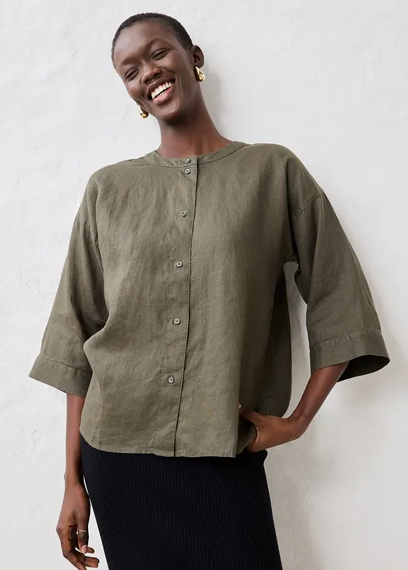 Oversizeblus i rent linne, bonprix
