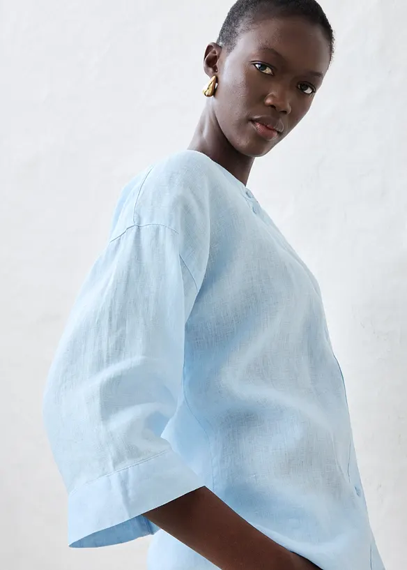 Oversizeblus i rent linne, bonprix