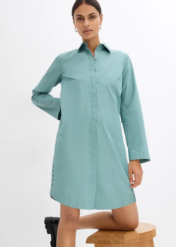 Skjortklänning i ren bomull, bonprix