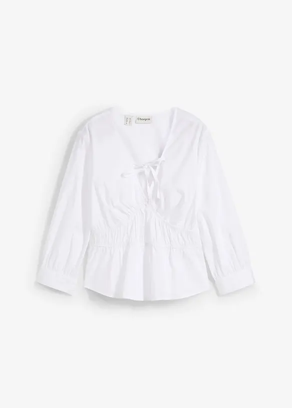 Rynkad blus med elastiska sömmar, bonprix