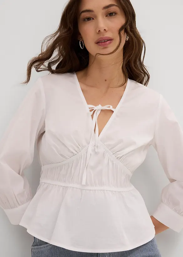 Rynkad blus med elastiska sömmar, bonprix